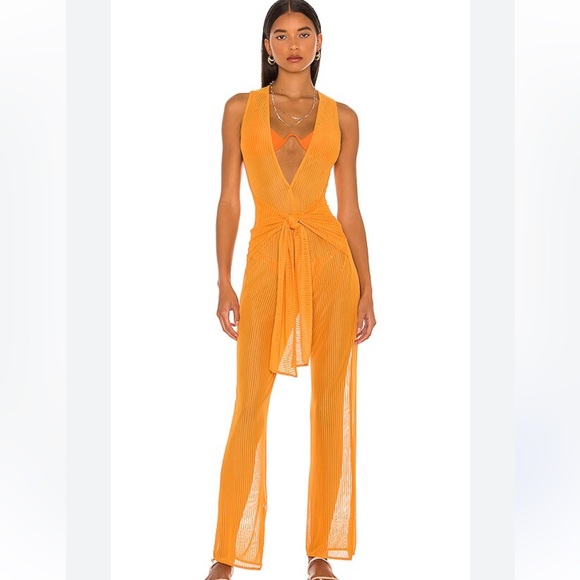 Camila Coelho Pants - Camillo Coelho Vesta Jumpsuit in Rustic Orange from Revolve